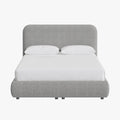 LINE Lit double en tissu gris vert avec coffre 160x200 cm