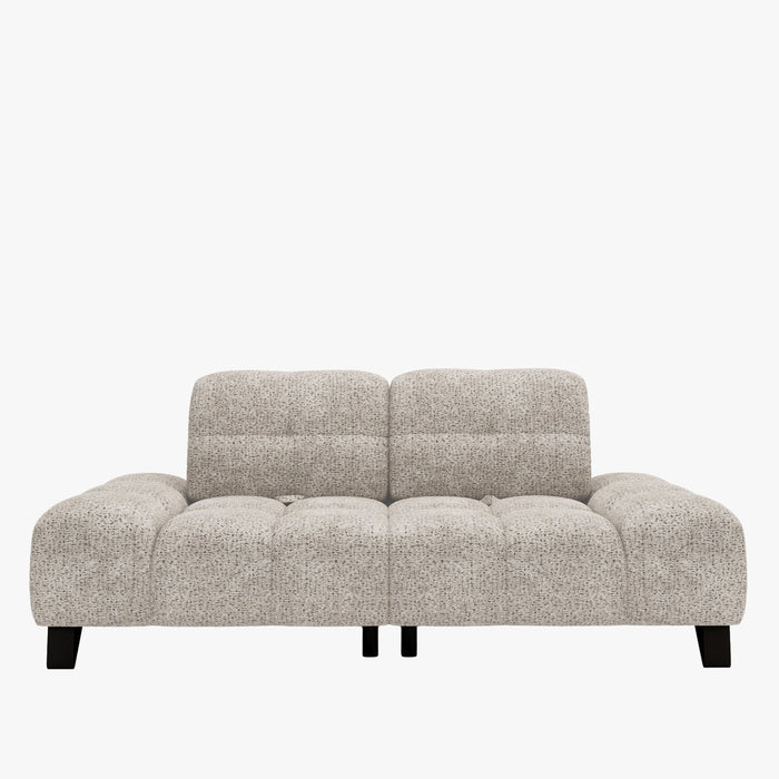 LOREA Canapé 2 places avec dossier amovible en tissu beige