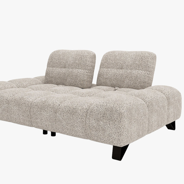 LOREA Canapé 2 places avec dossier amovible en tissu beige