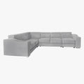LUCKY Canapé d’angle convertible réversible en tissu velours gris clair