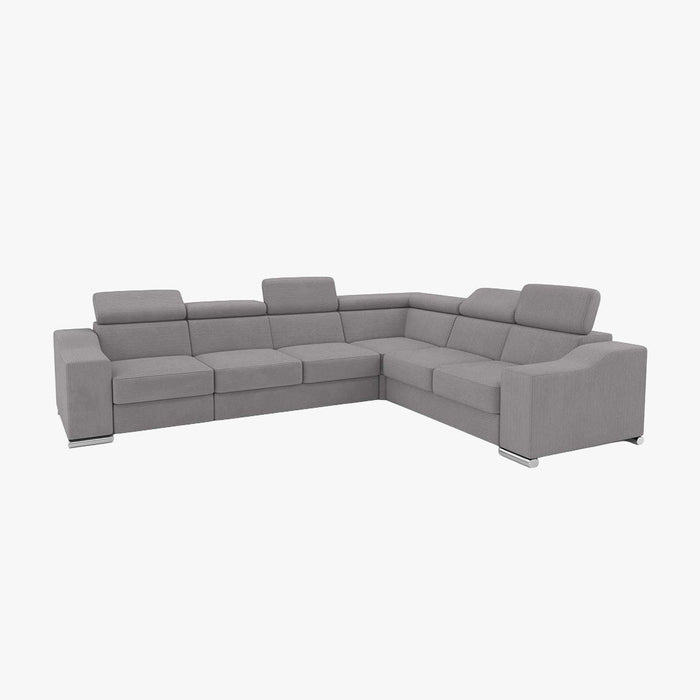 LUCKY COTELÉ Canapé d’angle convertible réversible en velours côtelé gris