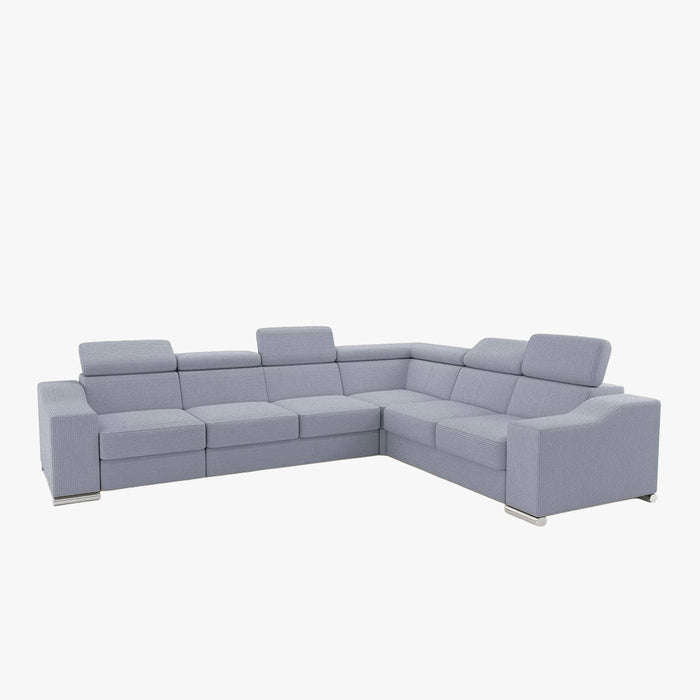 LUCKY COTELÉ Canapé d’angle convertible réversible en velours côtelé gris clair