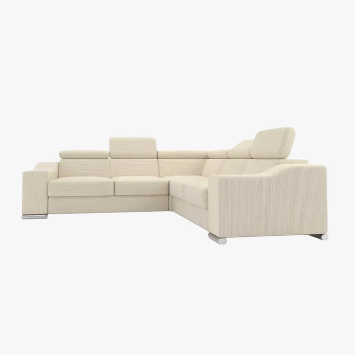 LUCKY MINI Canapé d’angle convertible réversible en velours côtelé beige
