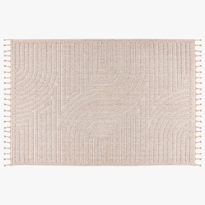 LUXOR 2 Tapis tissé à franges beige - 160x230 cm