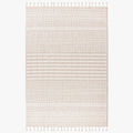 LUXOR Tapis tissé à franges écru - 160x230 cm