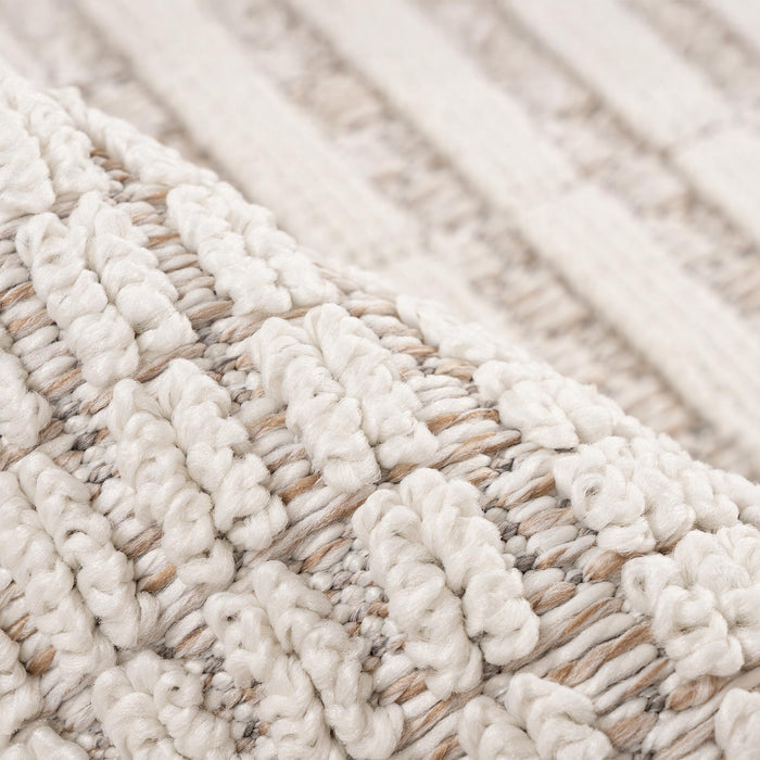LUXOR Tapis tissé à franges écru - 160x230 cm