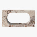 MANYA Console rectangulaire marbre d'ingénierie beige et marron