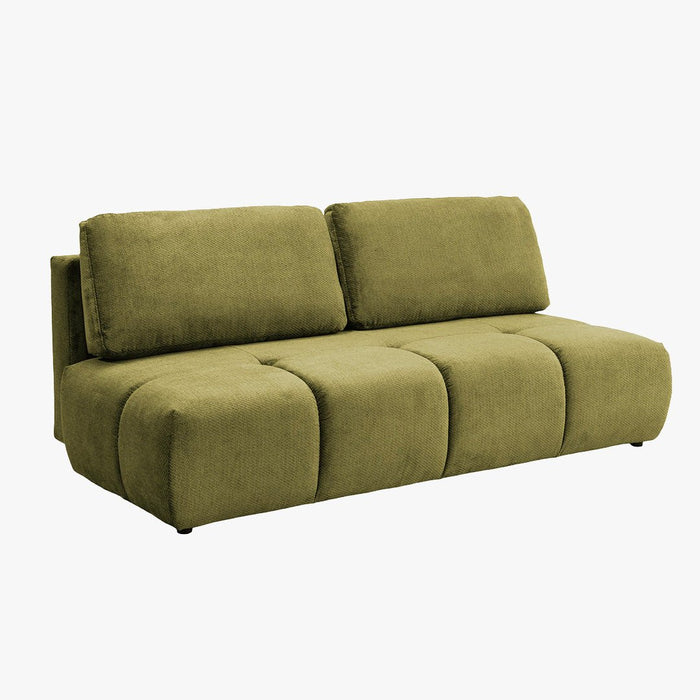 MELVA Canapé 3 places convertible avec coffre en tissu vert