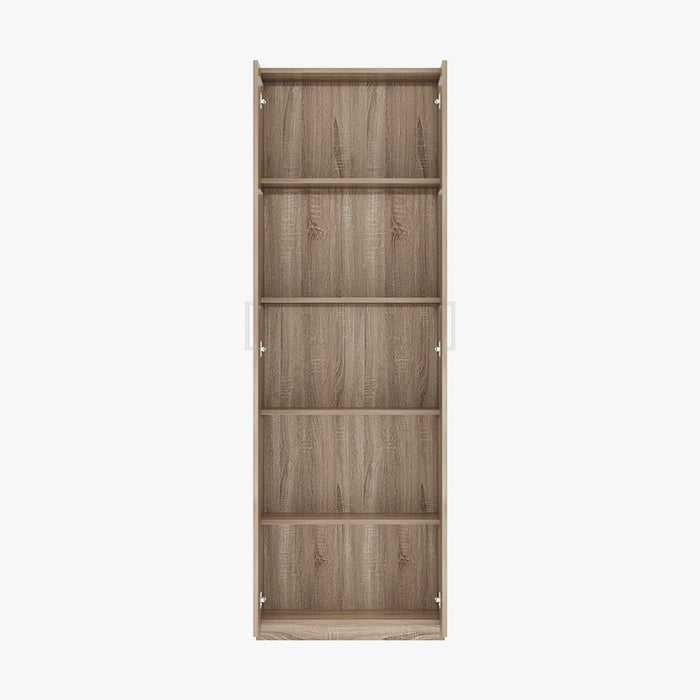 MIKE Armoire 2 portes 4 étagères couleur chêne clair