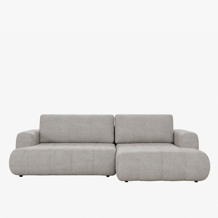 MIREL Canapé d'angle convertible en tissu taupe - Angle droit