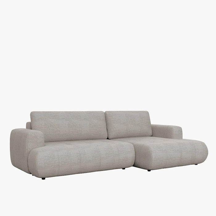 MIREL Canapé d'angle convertible en tissu taupe - Angle droit