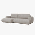 MIREL Canapé d'angle convertible en tissu taupe - Angle gauche