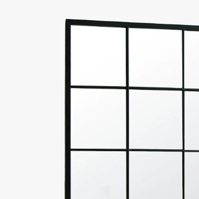 ARYA Miroir mural rectangulaire en fer noir 120x80 cm