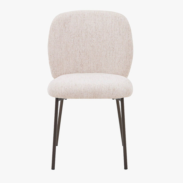 MOGAN Lot de 2 chaises en tissu beige pieds en métal noir