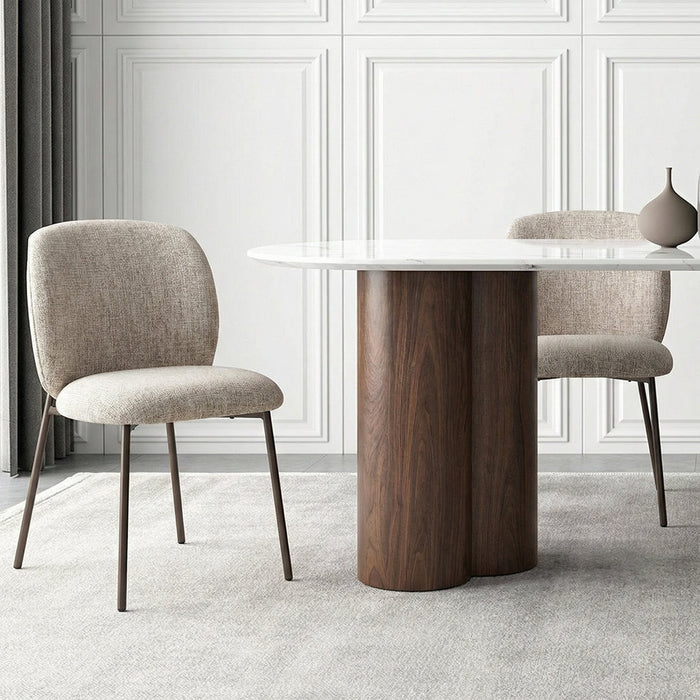 MOGAN Lot de 2 chaises en tissu taupe pieds en métal noir