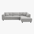MUNICH Canapé d'angle en tissu gris - Angle droit