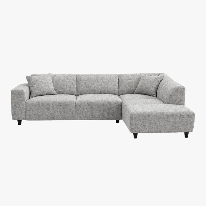 MUNICH Canapé d'angle en tissu gris - Angle droit