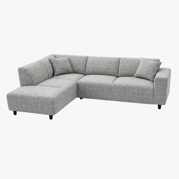 MUNICH Canapé d'angle en tissu gris - Angle gauche