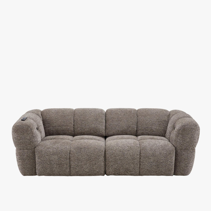 NALA Canapé 3 places relax électrique avec assises coulissantes en tissu taupe – Canapé relax – vue 2