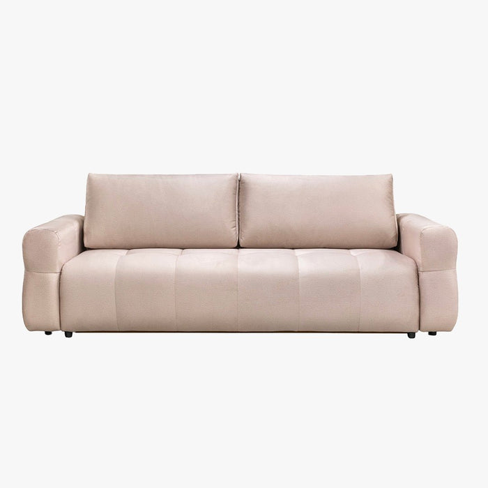 NAOMI Canapé 3 places convertible avec coffre en tissu beige