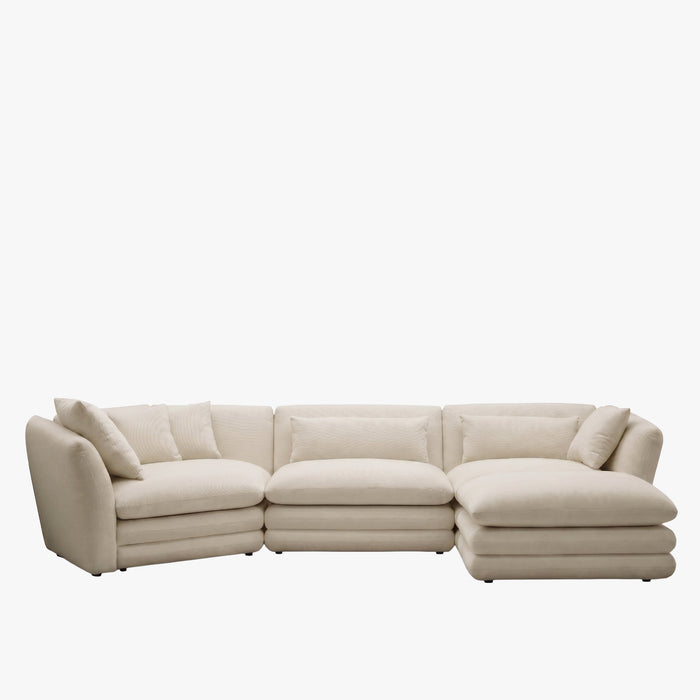 NATALIA Canapé d'angle modulable et réversible en tissu beige – Canapés d'angle – vue 2