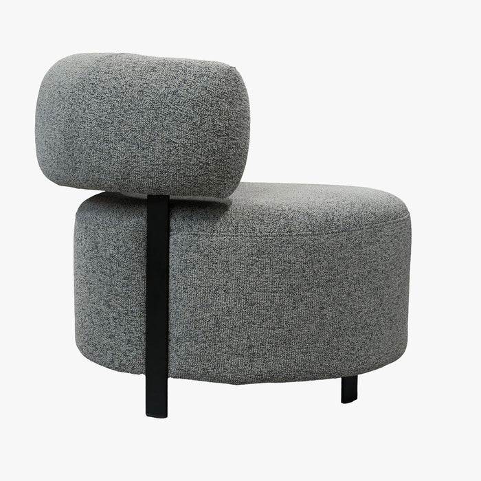 NAYA Fauteuil design en tissu gris et métal noir