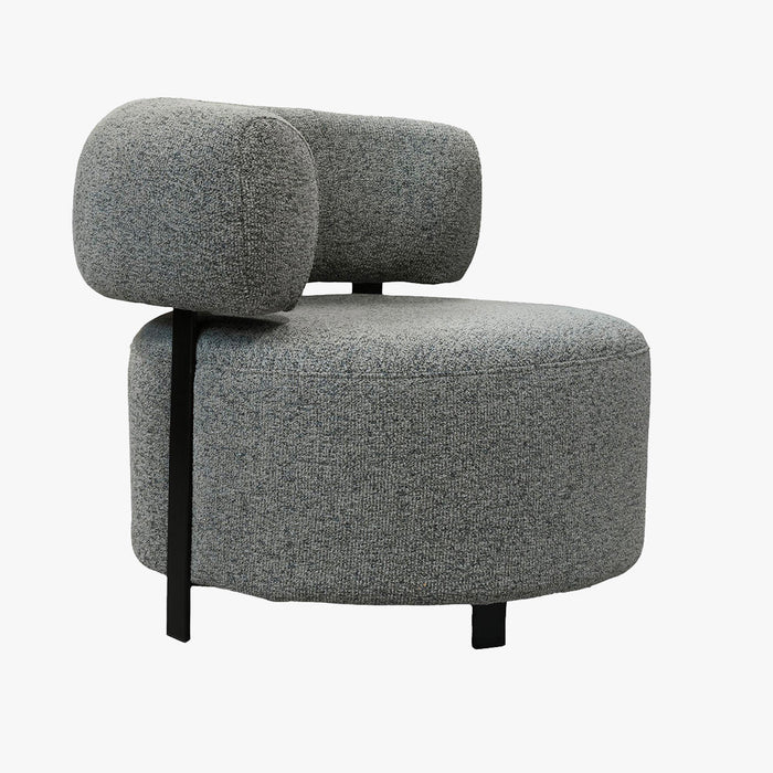 NAYA Fauteuil design en tissu gris et métal noir