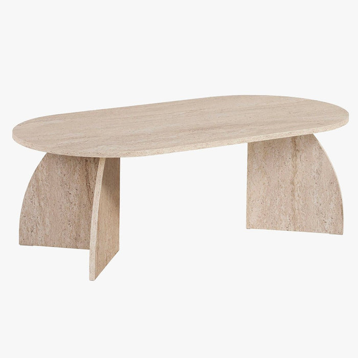 NAYALI Table basse ovale beige 120 cm