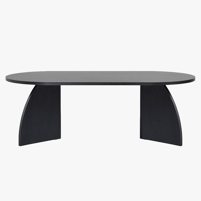 NAYALI Table basse ovale couleur bois noir 120 cm