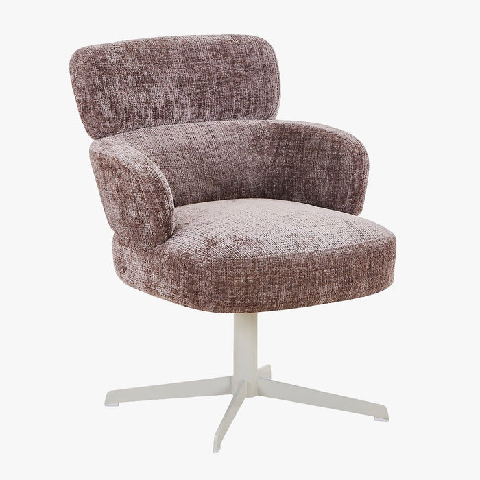 NEJYA Fauteuil en tissu taupe pieds en métal gris