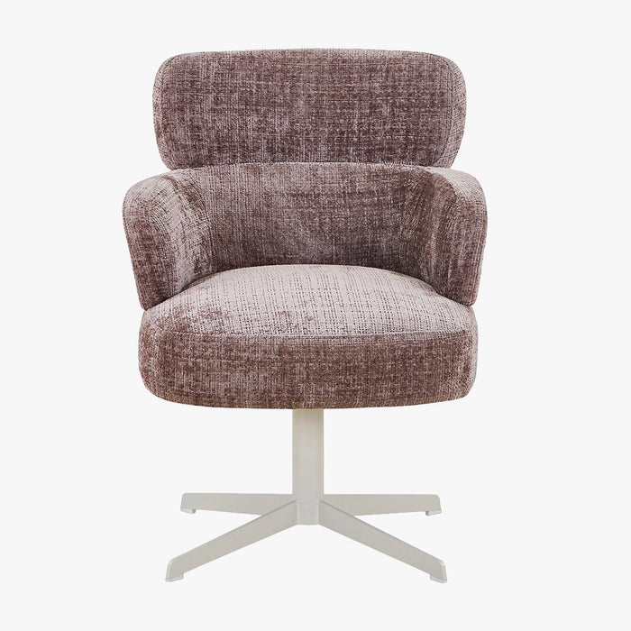 NEJYA Fauteuil en tissu taupe pieds en métal gris