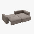 NIRA Canapé d'angle convertible réversible avec coffre en tissu gris