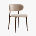 NONO Lot de 2 chaises en tissu beige pieds couleur bois foncé