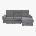 ORION Canapé d'angle relax électrique avec coffre en tissu gris - Angle droit