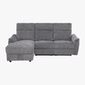 ORION Canapé d'angle relax électrique avec coffre en tissu gris - Angle gauche