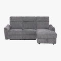 ORION Canapé d'angle convertible avec coffre en tissu relax électrique gris - Angle droit