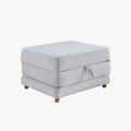 PAULA Banquette carrée convertible en tissu gris clair