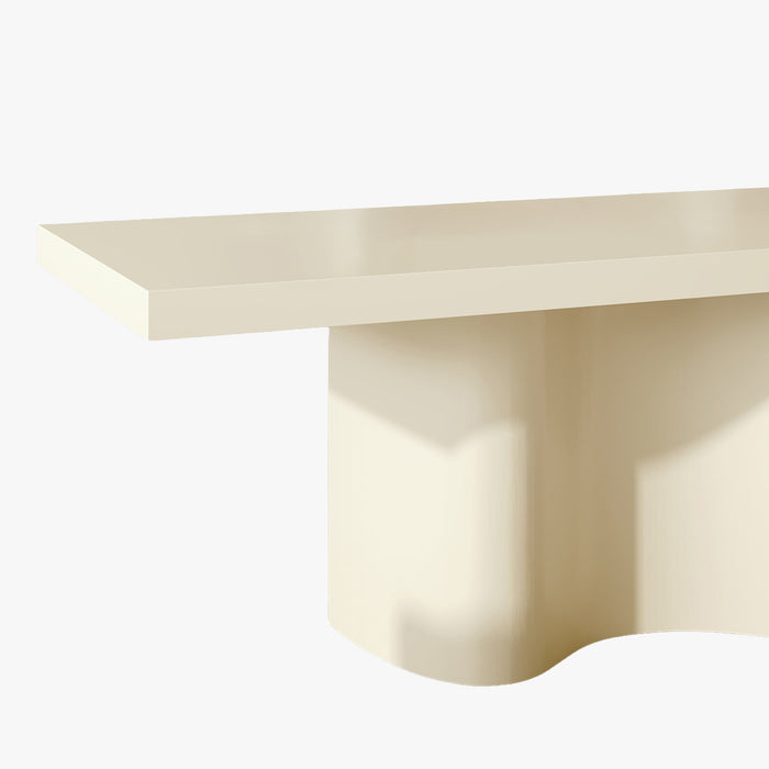 PEYRA Table à manger en marbre d'ingénierie beige