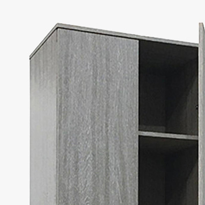 RAY Armoire 2 portes 4 étagères couleur chêne gris
