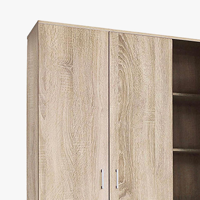 RAY XL Armoire 3 portes 4 étagères couleur chêne clair