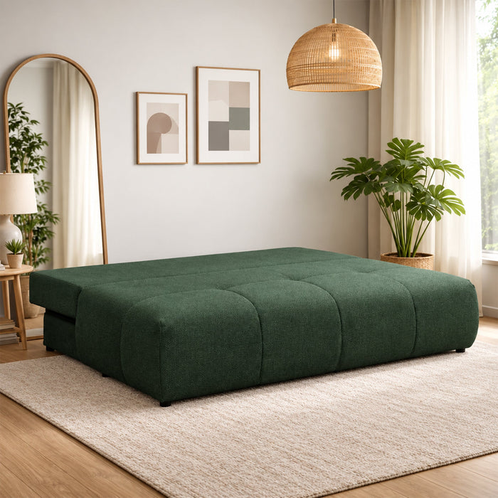 ROSA Canapé 3 places convertible avec coffre en tissu vert – Canapés convertibles – vue 2