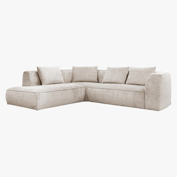 ROSIE Canapé d'angle en tissu beige - Angle gauche