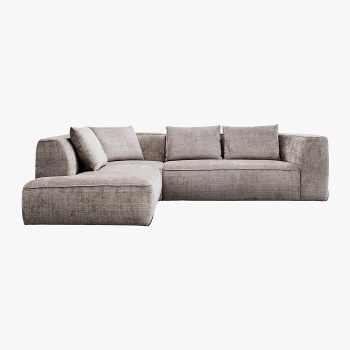 ROSIE Canapé d'angle en tissu gris - Angle gauche