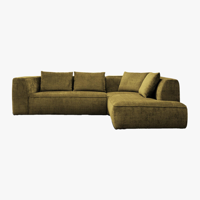 ROSIE Canapé d'angle en tissu vert - Angle droit