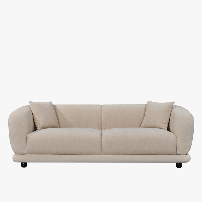 RUMY Canapé 3 places en tissu beige