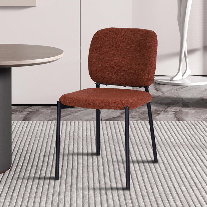 SAFIA Lot de 2 chaises en tissu rouille piètement métal noir