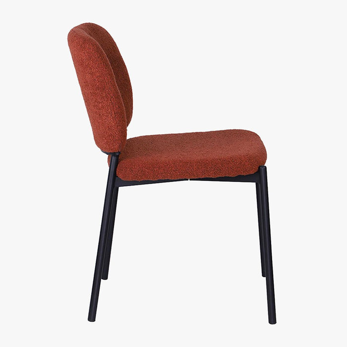 SAFIA Lot de 2 chaises en tissu rouille piètement métal noir
