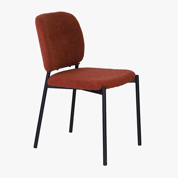 SAFIA Lot de 2 chaises en tissu rouille piètement métal noir