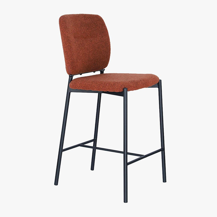 SAFIA Lot de 2 tabourets tissu rouille piètement métal noir