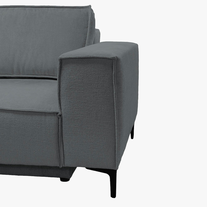 SAYLA Canapé 3 places convertible en tissu gris foncé